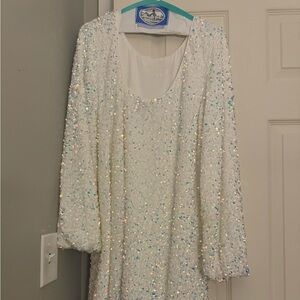 Show Me Your MuMu Clarabelle White Sequin Dress